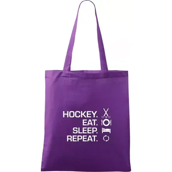 Pozemní hokej eat sleep repeat - Taška bavlněná - 42 x 38 cm ( Fialová )