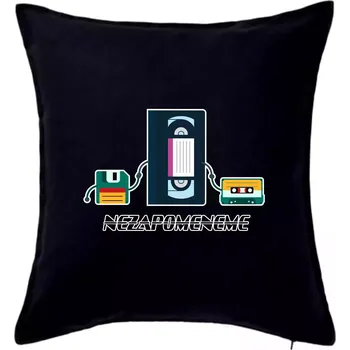 Polštář Nikdy nezapomeneme 90s - Polštář 50x50 - 50x50 - Pouze potah ( Černá )