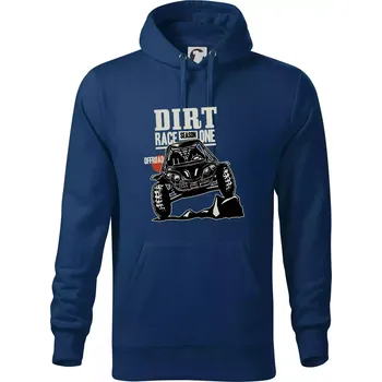 Pánská mikina Dirt race offroad - Mikina pánská Cape s kapucí - 5XL ( Půlnoční modrá )