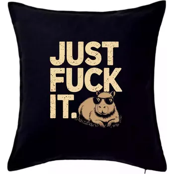 Polštář Capybara Just fuck it - Polštář 50x50 - 50x50 - Pouze potah ( Černá )