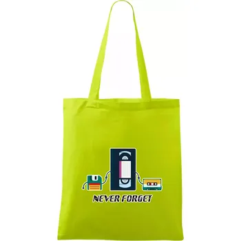 Never forget 90s - Taška bavlněná - 42 x 38 cm ( Limetková )