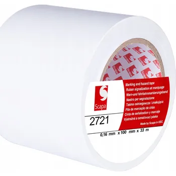 Lepicí páska Výstražná páska Scapa 2721, 100 mm x 33 m, bílá