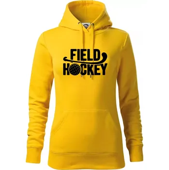 Dámská mikina Field hockey míček a nápis - Mikina dámská Cape s kapucí - S ( Žlutá )