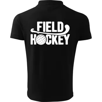 Pánská košile Field hockey míček a nápis - Polokošile pánská Pique Polo 203 - 3XL ( Černá )