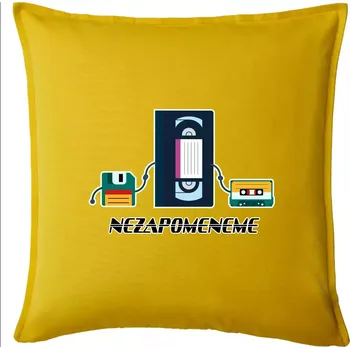 Polštář Nikdy nezapomeneme 90s - Polštář 50x50 - 50x50 - Pouze potah ( Žlutá )