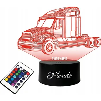Lampička LAMPA na SKLE Americká Trucka PLEXIDO 3D LED RGB+DÁLKOVÝ OVLADAČ 16 BAREV