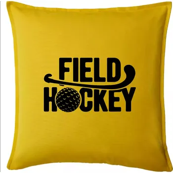 Polštář Field hockey míček a nápis - Polštář 50x50 - 50x50 - Pouze potah ( Žlutá )