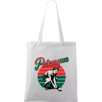 Petanque žena - Taška bavlněná - 42 x 38 cm ( Bílá )