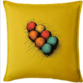 Polštář Petanque koule kresba - Polštář 50x50 - 50x50 - Pouze potah ( Žlutá )