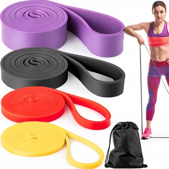 Fitness odporové gumy sada 4 ks vícebarevné 2-26 kg