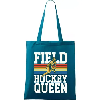 Pruhy field hockey queen - Taška bavlněná - 42 x 38 cm ( Petrolejová )
