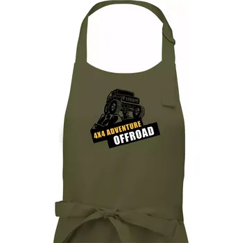 Kuchyňská zástěra 4x4 adventure offroad - Dámská zástěra na vaření - Univerzální velikost ( Khaki )