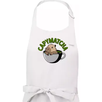 Kuchyňská zástěra Capybara papymatcha - Dámská zástěra na vaření - Univerzální velikost ( Bílá )