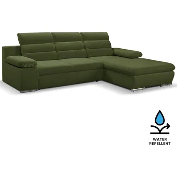 Sedací souprava Sedací souprava GRECO MINI | 278x185 cm | PRAVÁ | 39 tmavě zelená WATER REPELLENT | rozkládací + úložný prostor