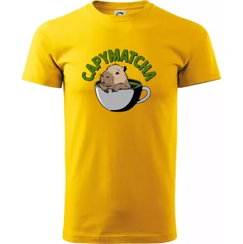 Capybara papymatcha - Triko extra velké (5-8XL) - 7XL ( Žlutá )