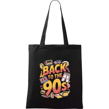 Nákupní taška Back to 90s - vzpomínky - Taška bavlněná - 42 x 38 cm ( Černá )