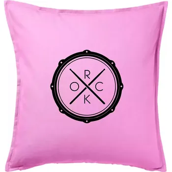 Polštář Paličky bicí ROCK - Polštář 50x50 - 50x50 - Pouze potah ( Růžová )