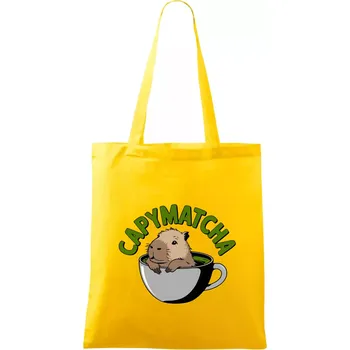 Capybara papymatcha - Taška bavlněná - 42 x 38 cm ( Žlutá )