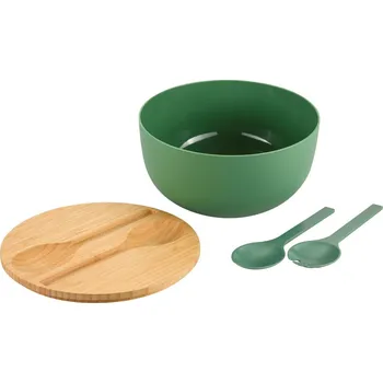Kesper Mísa na ovoce a salát s příborem a bambusovým víkem, Ø 24 cm, zelená 58471