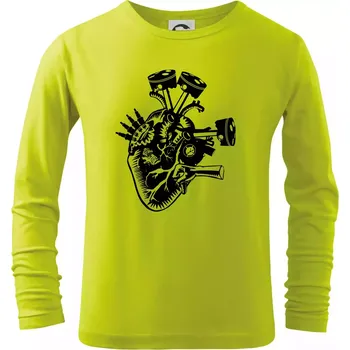 Chlapecké tričko Řidičovo srdce - Triko dětské Long Sleeve - 134 cm/8 let ( Limetková )