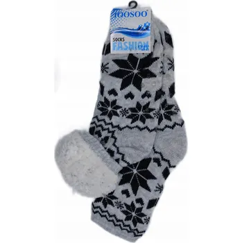 Pánská móda PÁNSKÉ PONOŽKY S KOŽÍŠKEM, TEPLÉ, PROTISKLUZOVÉ ABS, VELIKOST 40-43