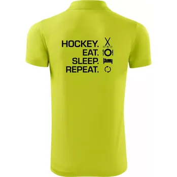 Pánská košile Pozemní hokej eat sleep repeat - Polokošile Victory sportovní (dresovina) - L ( Limetková )