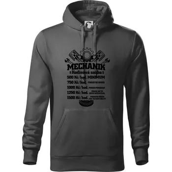 Pánská mikina Mechanik - hodinová sazba - Mikina pánská Cape s kapucí - S ( Ocelově šedá )
