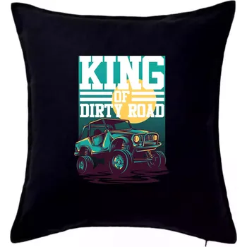 Polštář King of dirty road - Polštář 50x50 - 50x50 - Pouze potah ( Černá )