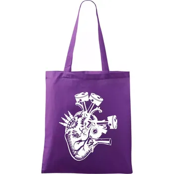 Nákupní taška Řidičovo srdce - Taška bavlněná - 42 x 38 cm ( Fialová )