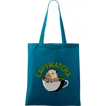 Capybara papymatcha - Taška bavlněná - 42 x 38 cm ( Petrolejová )
