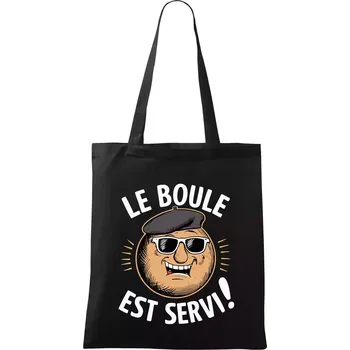 Le boule est servi! - Taška bavlněná - 42 x 38 cm ( Černá )