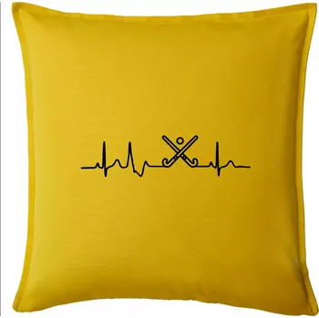 Polštář Pozemní hokej ekg - hokejky - Polštář 50x50 - 50x50 - Pouze potah ( Žlutá )