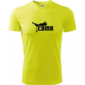 Pánské tričko Coma parodie - Pánské triko Fantasy sportovní (dresovina) - L ( Neonově žlutá )