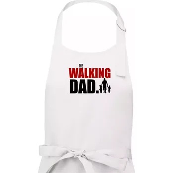 Kuchyňská zástěra The walking dad tři děti - Pánská zástěra na vaření - Univerzální velikost ( Bílá )