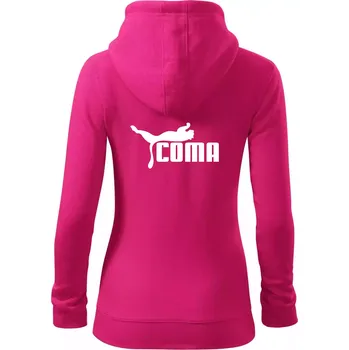 Dámská mikina Coma parodie - Dámská mikina trendy zipper s kapucí - L ( Purpurová )