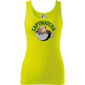 Dámské tričko Capybara papymatcha - Dámské tílko - S ( Limetková )