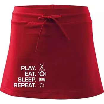 Dámská sukně Play eat sleep repeat pozemní hokej - Sportovní sukně - two in one - XS ( Červená )