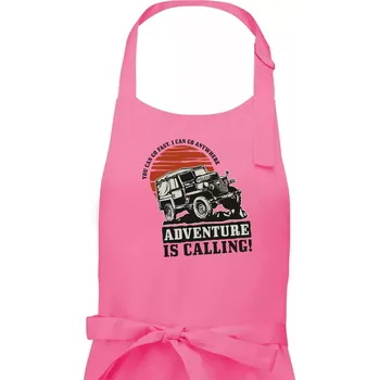 Kuchyňská zástěra Adventure is calling 4x4 - Pánská zástěra na vaření - Univerzální velikost ( Růžová )