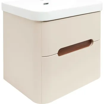 Koupelnový nábytek SAT Koupelnová skříňka s umyvadlem SAT Fusion 57,5x53x45 cm pískově béžová mat SATFUSION260BEMW SATFUSION260BEMW