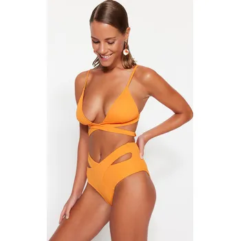 Dámské plavky Dámský spodní díl plavek Trendyol Trendyol oranžová 2126257