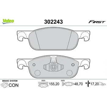 Brzdová destička Sada brzdových destiček, kotoučová brzda VALEO 302243