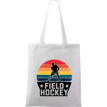 Nákupní taška Field hockey vintage kruh - Taška bavlněná - 42 x 38 cm ( Bílá )