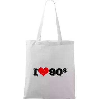 Nákupní taška I love 90s - Taška bavlněná - 42 x 38 cm ( Bílá )