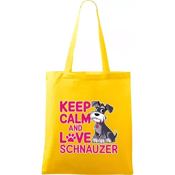 Keep calm and love Schnauzer - Taška bavlněná - 42 x 38 cm ( Žlutá )