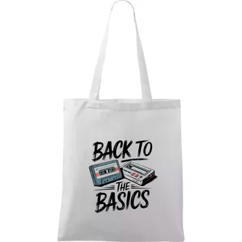 Back to the basics 90s - Taška bavlněná - 42 x 38 cm ( Bílá )