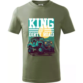 King of dirty road - Tričko dětské bavlněné - 146 cm/10 let ( Khaki )