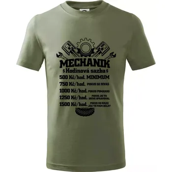 Chlapecké oblečení Mechanik - hodinová sazba - Tričko dětské bavlněné - 122 cm/6 let ( Khaki )