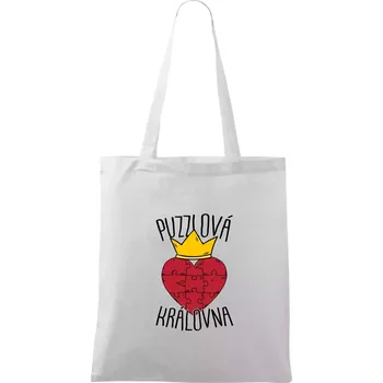 Puzzlová královna - Taška bavlněná - 42 x 38 cm ( Bílá )