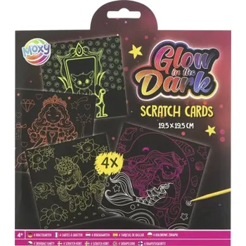 Výtvarná sada Kreativní sada na vyškrabování Princess 19,5 x 19,5 cm 4 ks