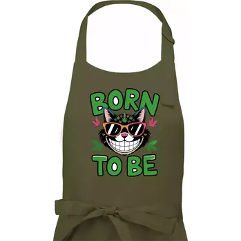 Kuchyňská zástěra Marihuana - born to be - Dámská zástěra na vaření - Univerzální velikost ( Khaki )